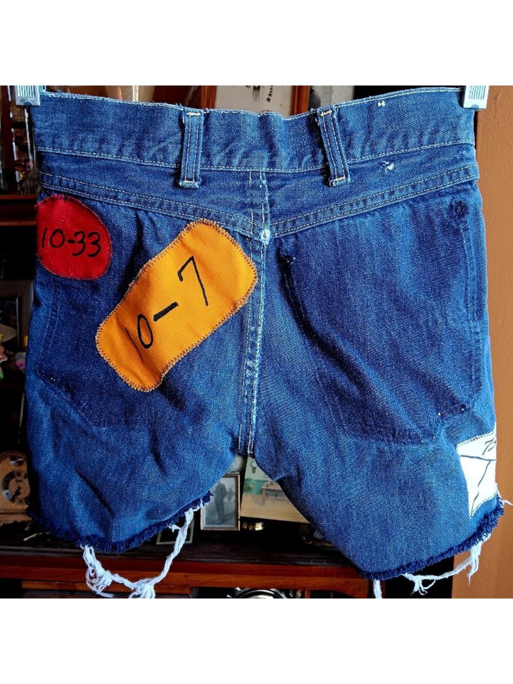 True Vintage Girls Hippie Shorts sz 10 25W Selvedge Denim Patchwork Distressed